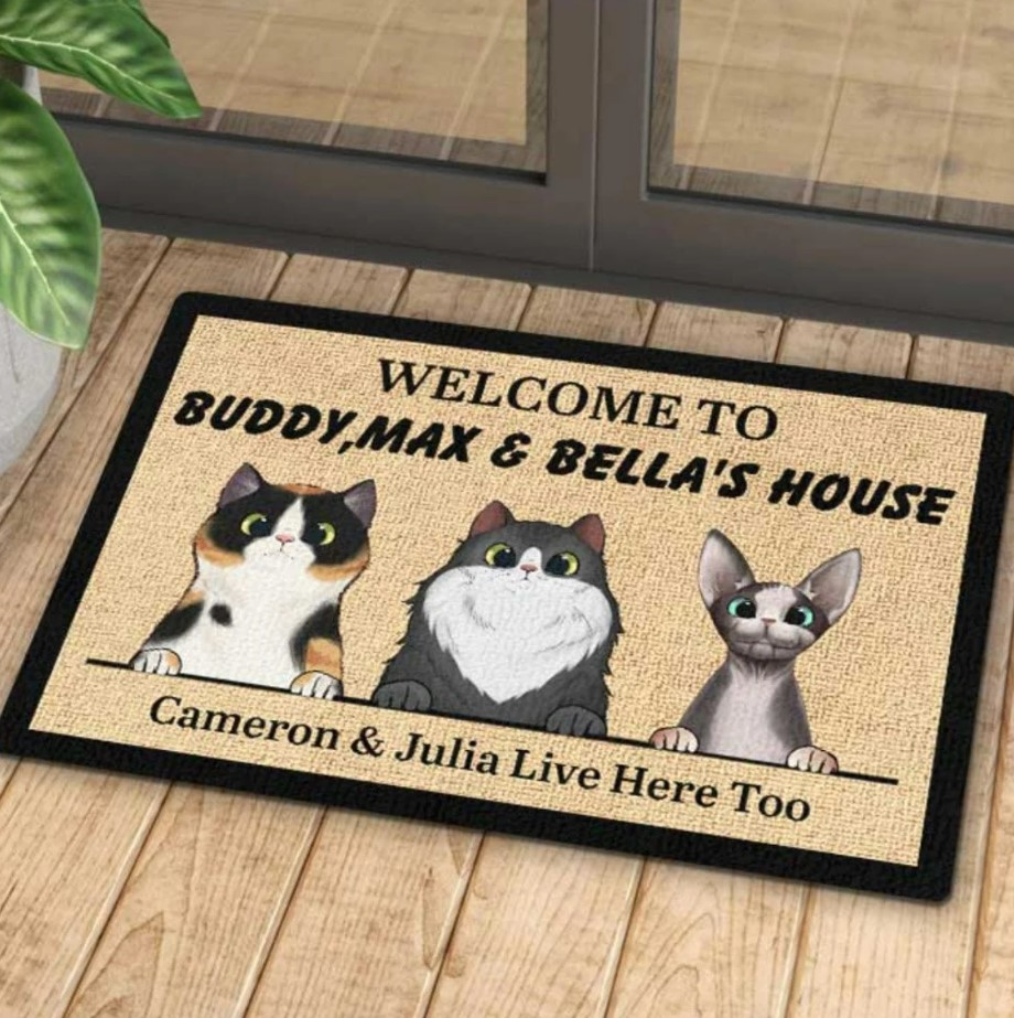 Welcome To Custom Name House Doormat Custom Pet Photo Doormat Personalized Doormat Housewarming Gift Pet Lover Gift New Home Closing Gift